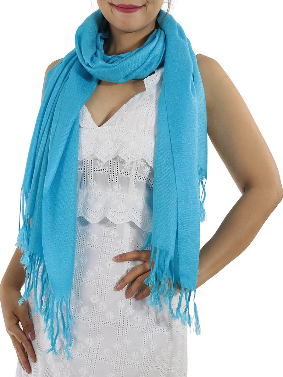 Pashmina Scarf, Light Blue