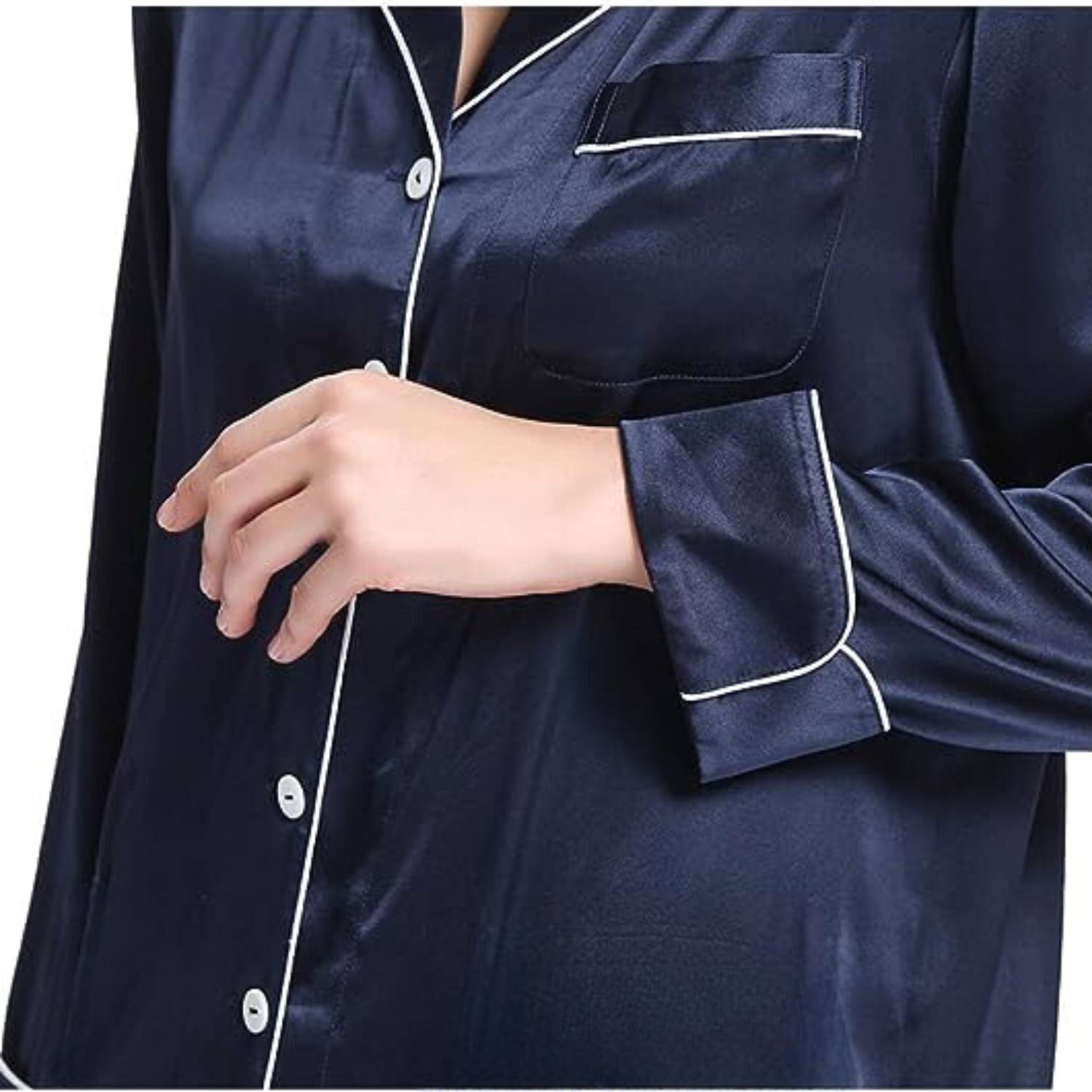 Mulberry Silk Long Pyjama Set - White / Large: image 12